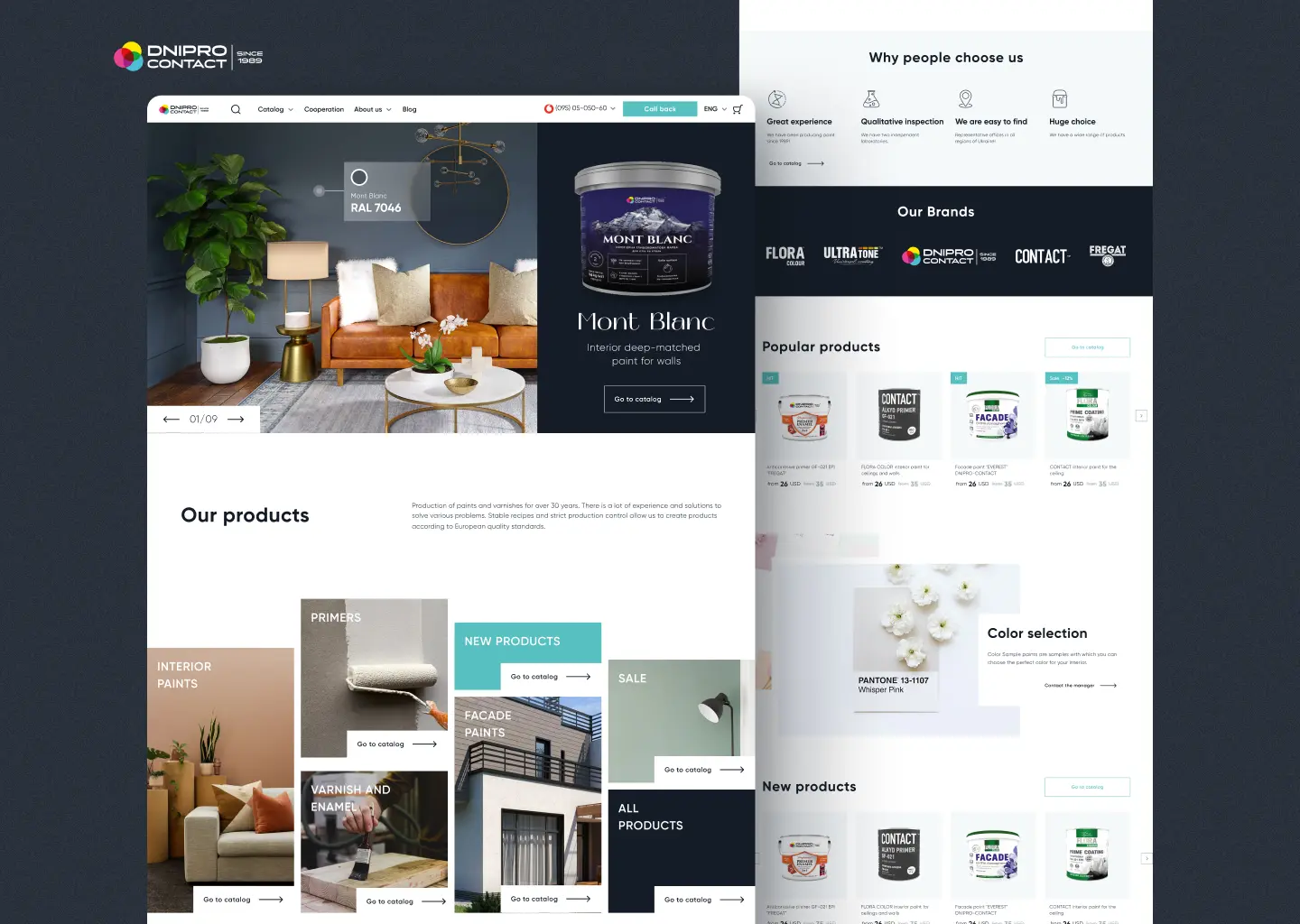 Dnipro Contact brand identity — logo and color system by Cinnaboner