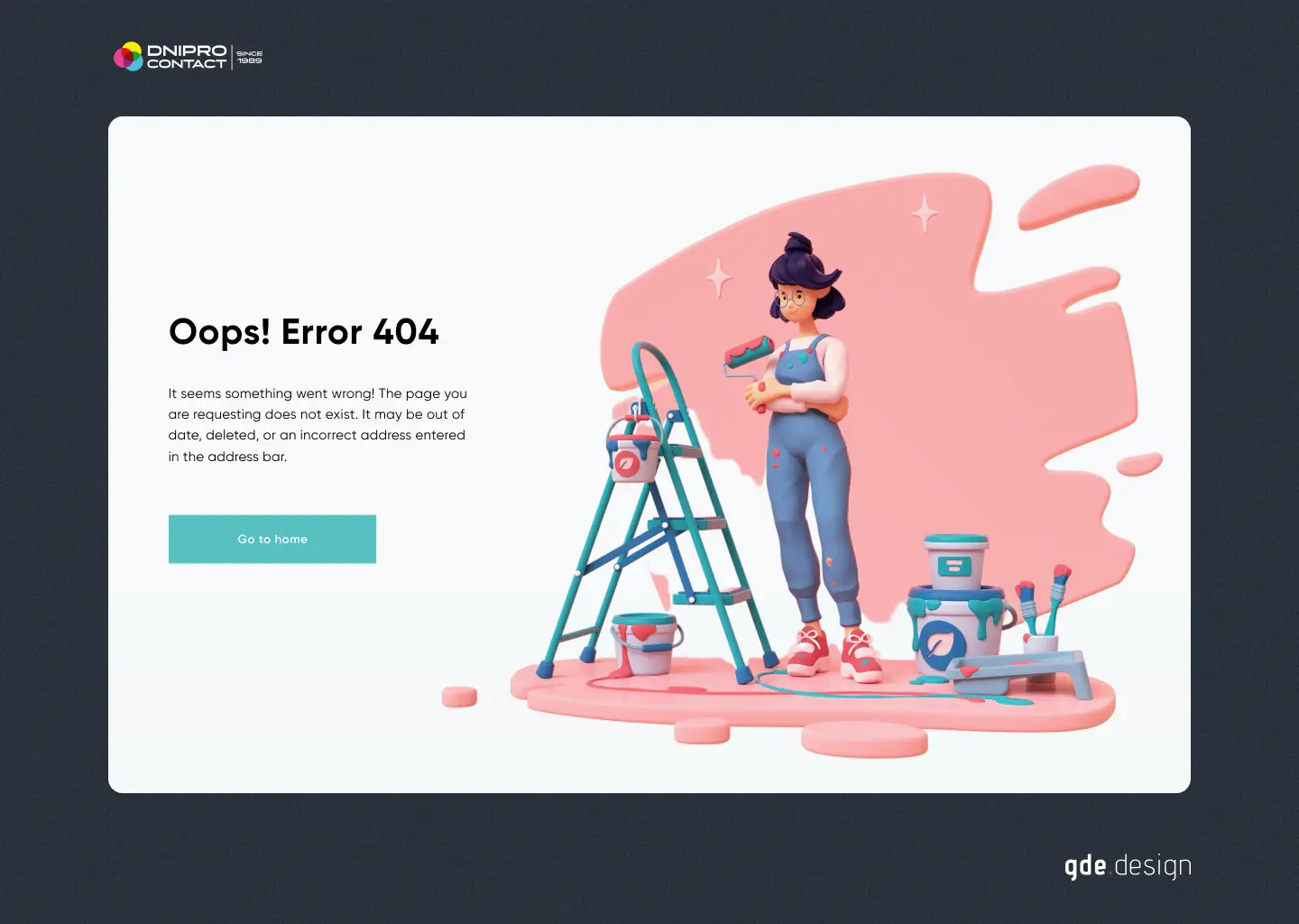 Dnipro Contact paint manufacturer — product catalog page design by Cinnaboner